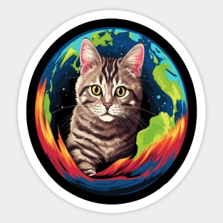 American Shorthair Earth Day Sticker